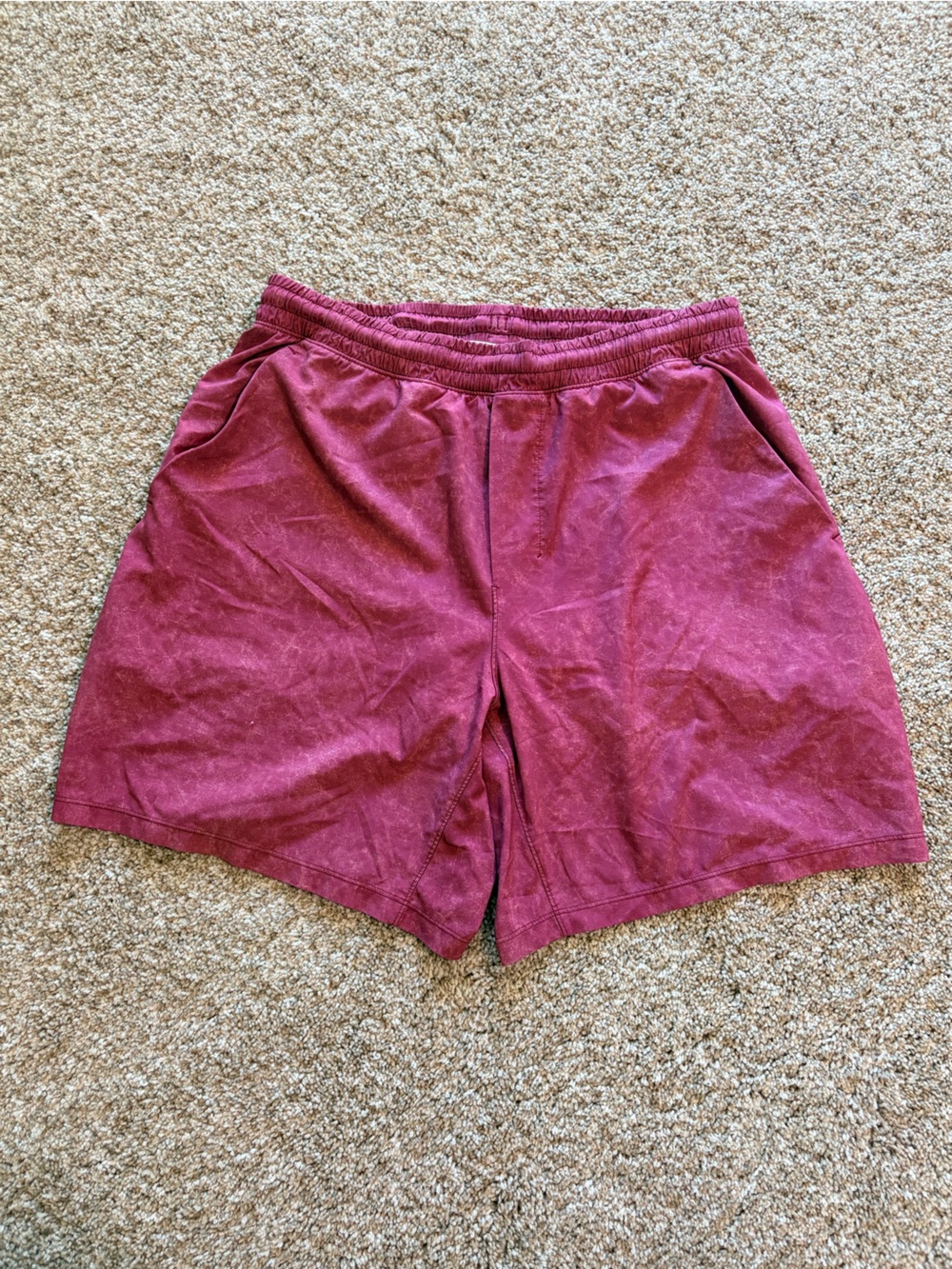 Lululemon Washed Berry Red Athletic Training & Running Shorts